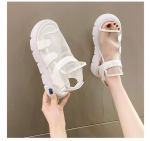 42White-689-vasariniai moteri&scaron;ki sandalai, tinkliniai laisvalaikio batai, balti storapadžiai suvarstomi sandalias atviri paplūdimio batai moterims Nauji Zapatos Mujer, 42
