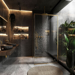 Du&scaron;o Kabina Rea Solar 90X90 Brush Gold