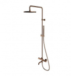 Termostatinis du&scaron;o rinkinys 25 cm, vonia-du&scaron;as 113,5/152 cm sieninis blizgus varis PVD Y