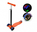 Triratis paspirtukas su LED &scaron;viečiančiais ratukais, oranžinis Happy people