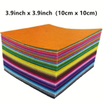 40 vnt. įvairiaspalviai mini veltinio audinio lapeliai rankdarbiams. Rivex, 3,9 x 3,9 (10 cm x 10 cm)