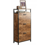 Batų spintelė rustic brown prie&scaron;kambario vintage industrial 3 lentynos