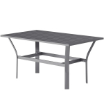 Metalinis pagalbinis stalas Balkono stalas su lamelių dizainu, atsparus atmosferos poveikiui Kavos stalas Sodo stalas 91,5 x 55 x 45 cm Tamsiai pilkos spalvos, Tamsiai pilka