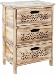 Komoda Home4you MIHKLI, 3 stalčiai, masyvi mediena, natūrali apdaila