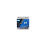 Dviratinių Grandinė KMC X9 9V. 114 Grandžių Chromuota - Juoda