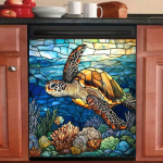 Indaplovės magnetinis dangtelis su jūros vėžlio motyvu, 63,5*58,42 cm