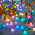 LED žvaigždžių girlianda plastikinė, 4vnt