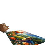 Dekoratyvinis kilimas su lapėmis, 71 * 99 colių / 180 * 250 cm