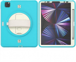 "Ipad Pro 11" Ir "Air4/5" Dėklas Su Stovu Ir Dirželiu Per Petį Turquoise