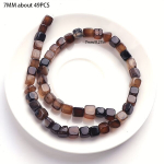 Natūralūs &scaron;lifuoti akmenukai rankdarbiams, Brown lines/about 49pcs