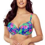 Bikini liemenėlė moterims, Vivisence, maudymosi kostiumėlis, bikinio vir&scaron;us, sutvirtinti kau&scaron;eliai, I&scaron;imami didinantys įdėklai, užsegamas nugaroje, daugiaspalvis, 85D, 85D
