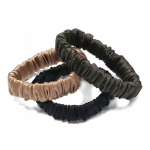 &Scaron;ilkinės plaukų gumelės Xs plonos 1 cm rinkinys 3 vnt. scrunchie Silklove