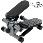 SPORTNOW 2 viename mini elipsinis treniruoklis namams su galios lynais, auk&scaron;tyn-žemyn svyruojantis elipsinis treniruoklis su LCD ekranu, elipsinis treniruoklis namų treniruoklis iki 100 kg kojų/rankų treniruotėms, namų biuro fitneso pratimams, pilka, ...