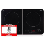 Plaque Induction Posable - MEDION MD18493 - 2 Degikliai - 3500W - 60/240&deg;C - 8 Programos - I 59 x P 36 x A 6 cm - Balta/Juoda