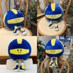 Qnuoxep pliu&scaron;inis tinklinio žaislas, 3d pliu&scaron;inė tinklinio pagalvėlė, pliu&scaron;inis tinklinio žaislas-pagalvėlė, mink&scaron;tas, pūkuotas, animacinis pliu&scaron;inis žaislas, pliu&scaron;inis žaislas 25 cm