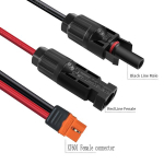 Zkeeshop saulės įkrovimo kabelis, saulės ki&scaron;tukas į Xt60i adapterio ki&scaron;tuko jungties saulės panelę 12awg Xt60i-f kabelis, suderinamas su Ecoflow Delta River saulės generatoriaus ne&scaron;iojama elektrine, 150 cm (1,5 m)