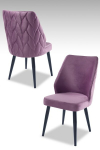 2-jų dalių valgomojo kėdžių komplektas Pufi, violetinis/juodas