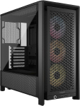 Corsair frame 4000d rs argb modularus mid-tower atx kompiuterio korpusas - didelis oro srautas, 3x i&scaron; anksto įdiegti rs argb ventiliatoriai, asus btf, msi project zero, gigabyte project stealth - black