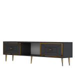 Hanah Home Arno pilka ir auksinė laisvai pastatoma TV spintelė, 150 cm