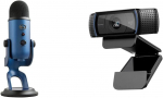 Blue Microphones Yeti profesionalus Usb mikrofonas įra&scaron;ymui, transliacijai, podcast'ams, tamsiai mėlynas ir Logitech C920 Hd Pro internetinė kamera, Full Hd 1080p, 78&deg; matymo laukas, automatinis fokusavimas - juodas