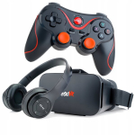 Webski Vr 360 Vr akiniai telefonui su Bt valdikliu ir ausinėmis