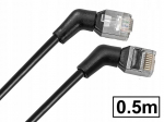 Patchcord Kat.6a Ftp ekranuotas Rj45-rj45 0.5m kampinis 360&deg;