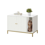 Katės kraiko dėžės spinta, 90 x 48 x 61,5 cm, Balta-Aukso, Kassiliiva kapp, Feandrea PCL007W01, 90 x 48 x 61.5 cm, Valge-Kuld