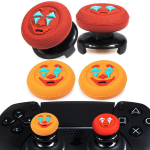 Playrealm fps nyk&scaron;čio valdiklio prailgintuvai ir tekstūruoti guminiai silikoniniai dangteliai, 4 rinkiniai, skirti ps5 dualsense ir ps4 valdikliams (joker orange+red)