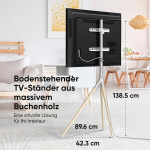 Onkron Tv stovas molbertas 32&ndash;65 colių televizoriams iki 35 kg, reguliuojamo auk&scaron;čio ir pasukamas televizoriaus stovas, maks. 400x400 Vesa pagrindas, televizoriaus grindų stovas &ndash; Tv molbertas, medinis, baltas Ts1220-w