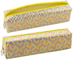 Geltonas pie&scaron;tukų dėklas su žuvies žvynelių ra&scaron;tu 21x6 cm