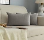 Girasole Home Aksominiai pagalvėlių užvalkalai sofos lovai, apsaugantys nuo dulkių erkučių ir hipoalergi&scaron;ki namų dekoro elementai su paslėptu užtrauktuku, 2 vnt. (30x50cm, pilka)