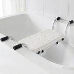 Vonios sėdynė, skirta senjorams, du&scaron;o sėdynė voniai, vonios lenta su 2 reguliuojamais pločiais, sustiprintas aliuminio rėmas, apkrovos talpa 120 kg, balta