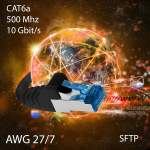 10m - cat6a - tinklo kabelis | žalias - 1 vnt. | cat 6a | s-ftp | dvigubai ekranuotas | pimf | 500mhz | patch kabelis | suderinamas su cat 5 / cat 6 / cat 7 | 10gbase-t - 10000 mbps | skirtas jungikliui, mar&scaron;rutizatoriui, internetui, xbox, televizori ...