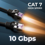 Deleycon Cat7 Patch kabelis - S-ftp Pimf, juodas