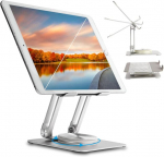 Tuowo, plan&scaron;etinio kompiuterio stovas, Ipad stovas, ne&scaron;iojamojo kompiuterio stovas, 360&deg; besisukantis pagrindas, sulankstomas aliuminio plan&scaron;etinio kompiuterio stovas, tinkamas Ipad 12.9, 11, Air, Mini, taip pat visiems 4&ndash;15 colių plan&scaron;etiniams kompi ...