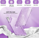 Infiland Galaxy Tab A9 Plus 5g dėklas, blizgantis odinis dėklas su skaidriu galiniu dangteliu, skirtas Samsung Galaxy Tablet A9+/a9 Plus 11 colių 2023 metų modeliui (sm-x210/x216/x218) [car