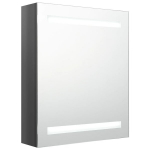 Veidrodinė vonios spintelė su LED, pilka, 50x14x60cm, blizgi CFE6337202