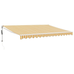 Automatinė i&scaron;traukiama markizė, geltona ir balta, 4x3m CFE2036995