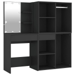 Kosmetinis staliukas，Makiažo stalas su LED/spintelėmis, juodas, mediena CFE7070268