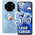 5G Blackview SHARK 6 4/128GB SD 2TB, 6.88" 120Hz, 5000mAh Android 15 Dual SIM Face ID - Mėlyna