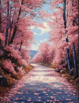 Tapyba pagal skaičius Pavasarinis vy&scaron;nių takas, 40&times;50 cm