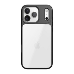 Rock Guard objektyvo apsaugos serijos magnetinis dėklas iPhone 17 Pro, skaidrus-juodas