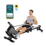 Magnetinis irklavimo treniruoklis su 16 pasiprie&scaron;inimo lygių, LCD ekranu ir Bluetooth.