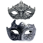 Venecijos kaukių rinkinys, 2vnt., juoda