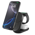 UltraCharge 25W Qi2 3in1 magnetinis įkroviklis, juodas