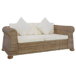 Dvivietė sofa su pagalvėlėmis vidaXL , ruda
