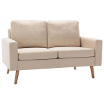 Dvivietė sofa vidaXL, smėlio spalvos