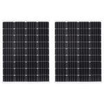 Saulės energijos plok&scaron;tės vidaXL, 2 vnt., aliuminis ir stiklas, 100 W