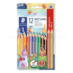 Spalvoti pie&scaron;tukai Staedtler Noris Jumbo, 12 sp. su drožtuku
