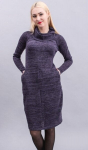 Megzto trikotažo suknelė, violetinė